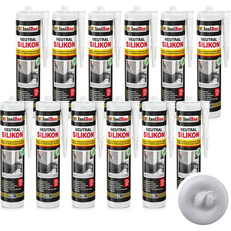 IsolBau Neutral Silicone Gris Claro Neutralsilikon 12 x 300ml (1/5)