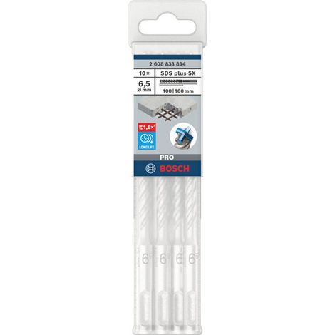 PRO SDS plus-5X Hammerbohrer, 6,5 x 100 x 160 mm, 10-tlg.