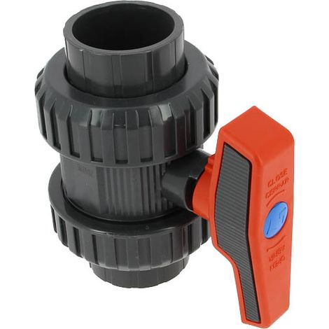 Capvert – Vanne PVC 1/4 tour à coller femelle-femelle Ø50 – Boisseau sphérique – PN 16 – Résistance chimique – Faible couple de manœuvre (1/3)