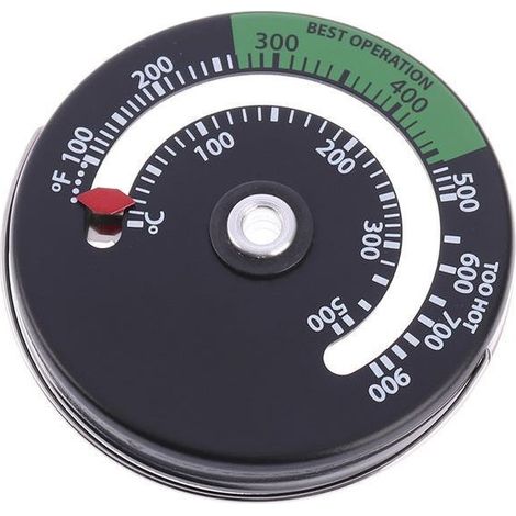 1 pièce thermomètre de poêle magnétique thermomètre de tube de poêle thermomètre de tuyau de cheminée en bois thermomètre de four (1/4)