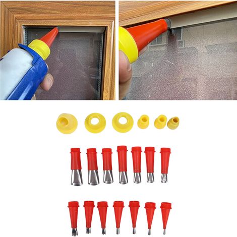 Ensemble de 20 embouts de colle intégrés en acier inoxydable, outil d'application de colle, embout de colle pour structures en verre, embout de colle de type bec de canard (1/5)