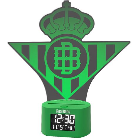 Despertador digital con escudo iluminado del Real Betis Balompie