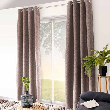 Rideau occultant NATTE 140 x 240 cm coloris MARRON GLACE (1/3)