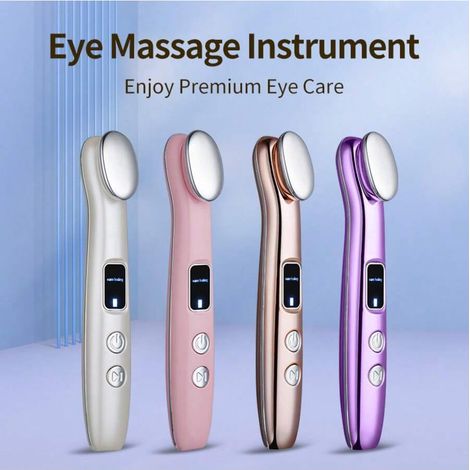 Stylo de Massage Oculaire Rechargeable, Masseur Facial avec Chauffe et Vibration, Soulage la Fatigue, les Poches et les Cernes, Soin de la Peau (Blanc) (1/4)