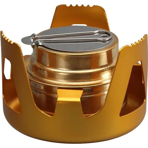 Réchaud à alcool de camping, réchaud à alcool liquide ou solide avec sac, réchaud de cuisine portable (1/5)