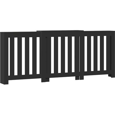 vidaXL Copertura Termosifone Nera 205x21,5x83,5 cm Legno Multistrato