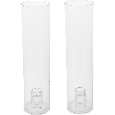 Bougeoirs Verre Transparente, Grand Modèle Cylindrique, Verre Solide, Coupe-Vent, Décoration Mariage Anniversaire Maison, Lot 2 Pièces (2 Tubes 2 Supports) (1/5)
