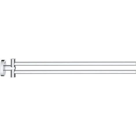 Double Barre Porte-Serviettes pour Salle de Bain, 439 mm, Fixations Cachées avec Vis Incluses, Métal, Chromé