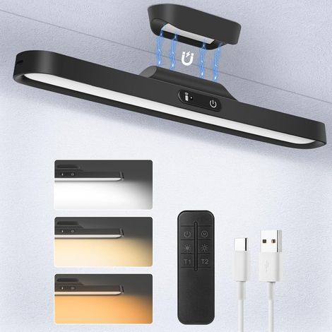 Lampe de miroir LED - 2000 mAh - Rechargeable - Magnétique - Éclairage sous meuble - Sans câble - 3 couleurs à intensité variable - Contrôle tactile - Fonction minuterie - Télécommande (1/5)