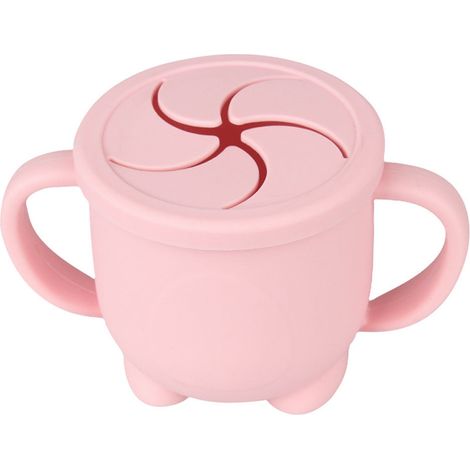 Gobelet à goûter en silicone pour tout-petits avec couvercle amovible anti-fuites pour un nettoyage facile. Matériau : silicone. (1/5)