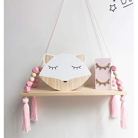Estantes Flotantes De Pared MINKUROW, Estantes Flotantes De Cuerda De Madera Con Cuerda, Estantes De Pared Boho, Decoración Para El Hogar, Habitación De Niños, Oficina (1/5)