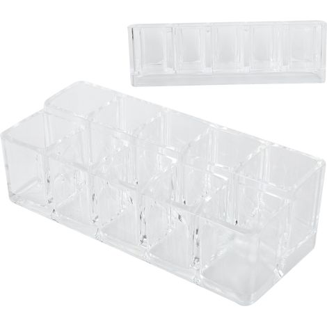 Lippenstifthalter aus transparentem Acryl mit 10 Fächern – Lippenstift-Organizer – Make-up-Aufbewahrungsregal – Dekoratives Regal (1/5)