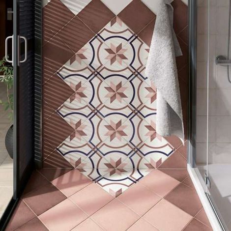 Aelle - Carrelage sol / mur effet ciment uni rose 20x20 cm ART NOUVEAU UNI CORAL PINK - Vendu par boîte de 1 m² (1/3)