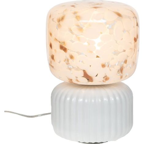 Amadeus - Lampe Ninon 30 cm Blanche tachetée en verre (1/2)