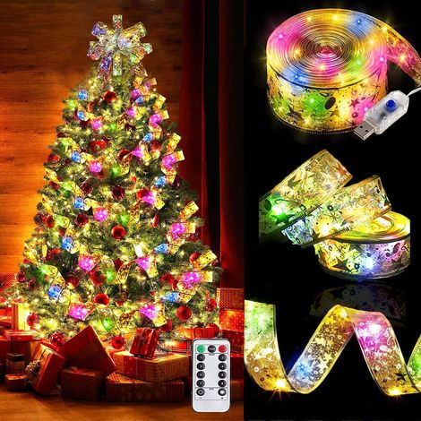 Guirlande lumineuse pour sapin de Noël, 20 m, lumières de Noël intérieures et extérieures avec télécommande (lumières colorées)