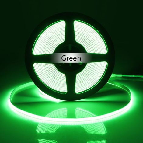 3 m Bande LED COB, néon souple haute densité, vert, éclairage décoratif chambre et TV