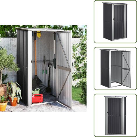 Capanno per attrezzi - vidaXL Capanno da Giardino Antracite 118,5x97x209,5 cm Acciaio Zincato - Capanno per attrezzi da giardino