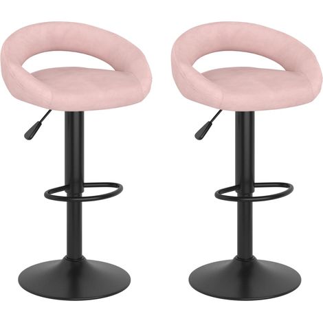 Barhocker 2 Stk. Rosa Samt