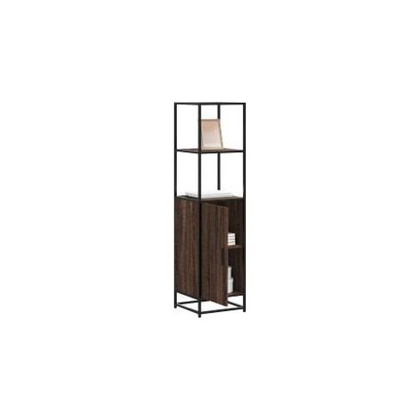 Buffet haut chêne marron 35,5x35x139 bois d'ingénierie métal (1/5)