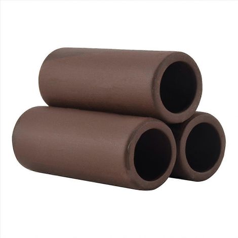 Lot de 3 abris en céramique brune pour crevettes, comprenant un tube d'élevage et une grotte. (1/5)