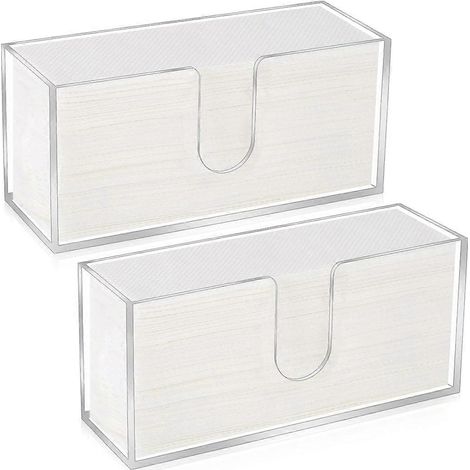 2 pièces acrylique papier serviette distributeur porte essuie tout plan de travail transparent multi trifold serviette (1/5)