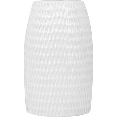 Jarrón decorativo de gres blanco 25 cm sala de estar dormitorio contemporáneo Linzi