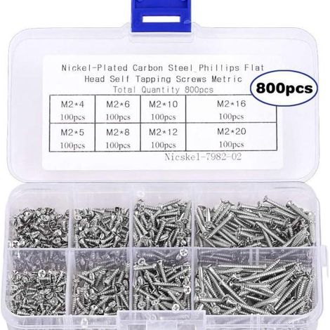 Vis autotaraudeuses M2 lot de 800 petites pour assemblage (1/5)
