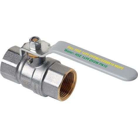 Llave esférica HS UNIDUO 1499 2x rosca hembra, con palanca de acero, gris 1 1/2inch