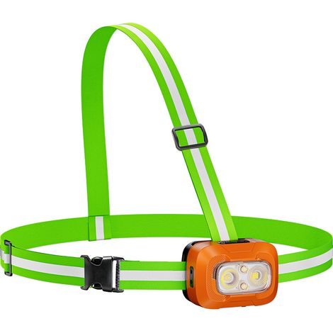 Lampe de Sécurité Réfléchissante pour Course à Pied et Cyclisme, Gilet de Signalisation LED Orange 1500mAh, Éclairage d'Avertissement Portable pour Activité Extérieure Nocturne (1/4)