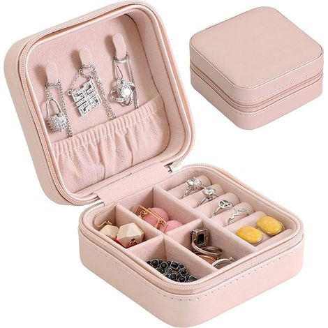 Boîte à bijoux de voyage portable (rose)-Fei Yu
