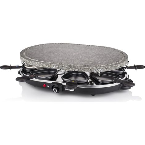 Raclette pierre à cuire 8 personnes 1200 W Noir
