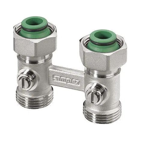 Simplex Zweirohr-Hahnblock, 3/4“ (Eurokonus) Typ E2/50