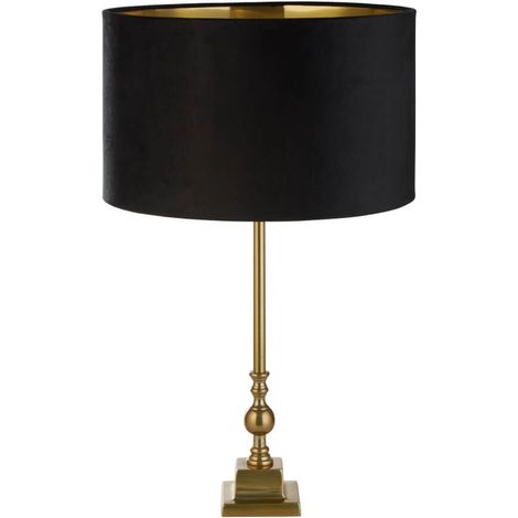 Lampe de table dorée Whitby avec capuche noire - EU81214BK (1/3)