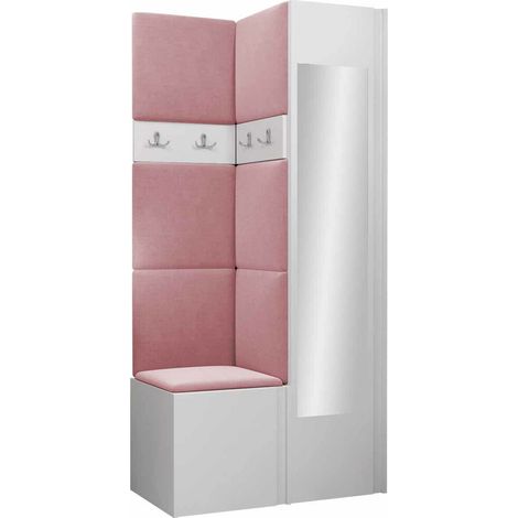 Conjunto para recibidor Pinis XXV, Manila 09, 186x82x46cm, Espejo, Aglomerado laminado, Tapiz, Colocada, Montada en la pared