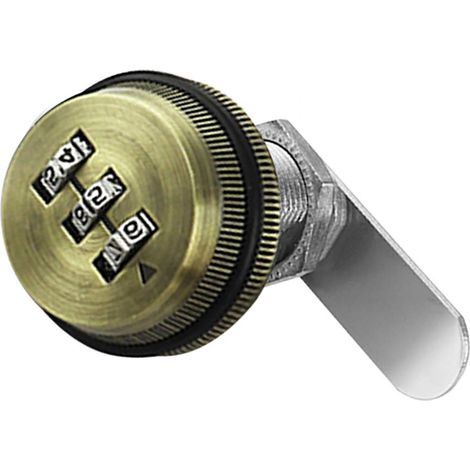 Serrure à came à code à 3 chiffres - 30 mm - En alliage de zinc - Pour boîte aux lettres, tiroir, porte, meubles - Bronze (1/5)
