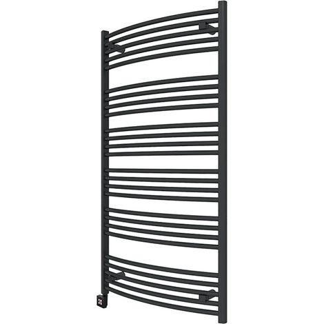 Sèche-serviette électrique noir de 1479mm de haut et 400mm de large - 600 Watt - DOM1479/400E1N