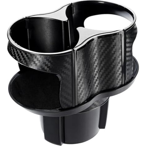 Porte-gobelet voiture extensible 2 en 1, insert multifonction double avec base réglable, compatible avec la plupart des gobelets et bouteilles (1/4)