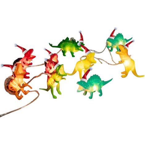 Guirlande Lumineuse Dinosaure - LED - 2 M - Fonctionne Sur Piles - Décoration Chambre Enfants Fête Noël Jardin (1/5)