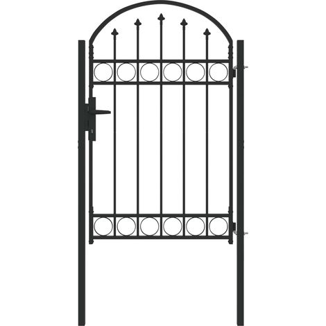 Porte de Clôture Assen Gris 100 x 150 cm Acier enduit de poudre (1/5)