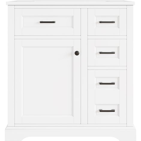 Mobile bagno da terra 76 x 47 x 82 cm con lavabo in ceramica integrato bianco MODENUIT (1/5)