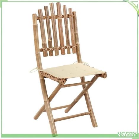 Chaise de jardin pliable - FAFEICY - 3063989 - Bambou massif - Pliable - Coussins inclus (1/5)