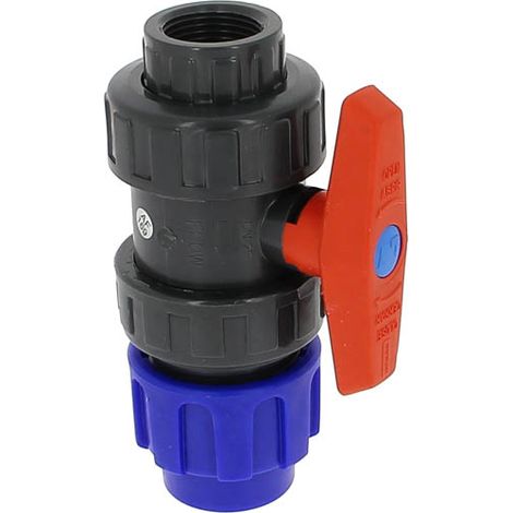 Vanne plastique 1/4 tour femelle 26-34 compression Ø32
