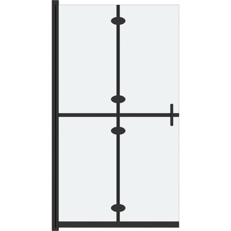 Mampara de ducha plegable mampara de bañera accesorio de baño mampara de ducha interior de casa vidrio ESG 80x190 cm esmerilado 020002172