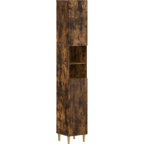 Badezimmerschrank mit offenem Regal ARNHEM Raucheiche vidaXL (1/5)