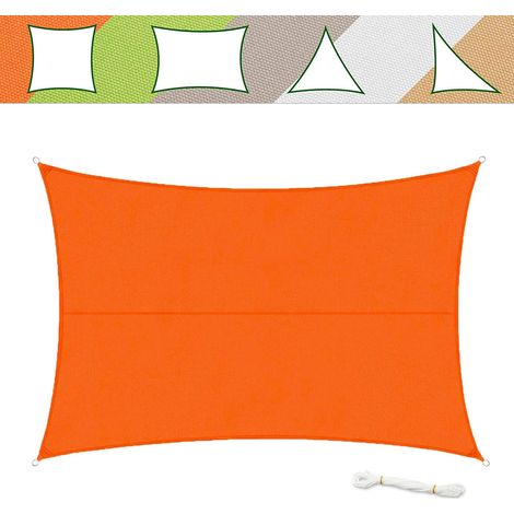 Voile d'ombrage Hydrofuge, Orange, 5 x 7 m (1/5)