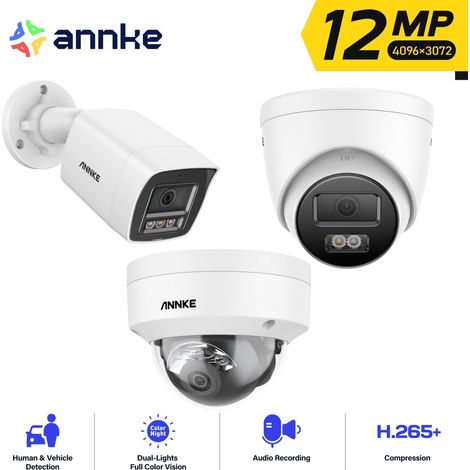 ANNKE 12MP Cámara de seguridad exterior visión nocturna a color detección de movimiento acceso remoto,3pcs (1/5)