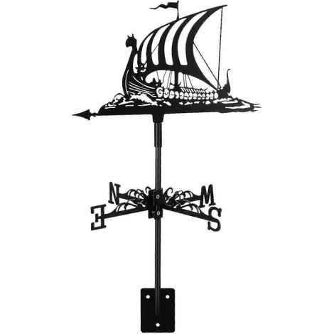 Girouette pour voilier, indicateur de vent en fer forgé, compatible avec les pelouses, les terrasses et les jardins, excellente qualité. (1/5)