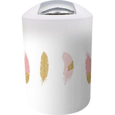 TrAdE Shop Traesio - Pattumiera Cestino Secchio Rifiuti Gettacarte Accessori Arredo Bagno Piume 69803 - (1/2)