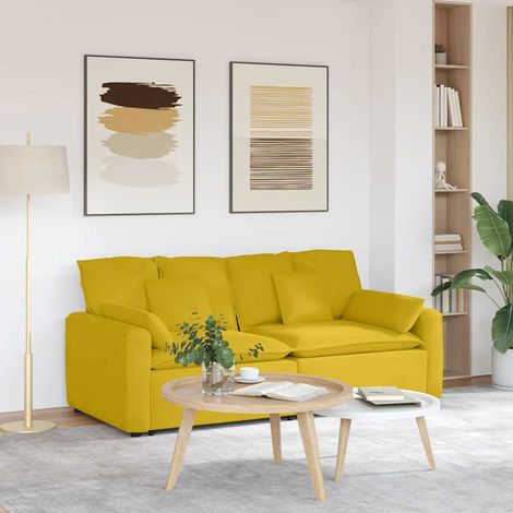 Modulares Sofa mit Kissen Gelb