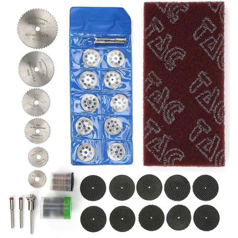 Ensemble d'accessoires de 88 pièces pour meuleuses électriques, lames de scie à 8 trous, papier de verre, outils de ponçage